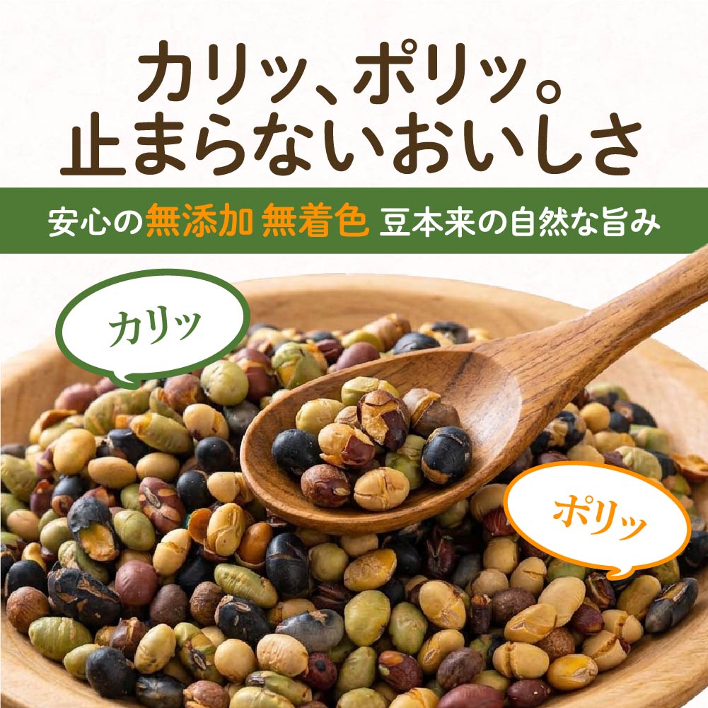 北海道9種の焙煎豆 300g | パクパク食べられるお手軽無添加ヘルシーなミックス煎り豆 ポスト投函