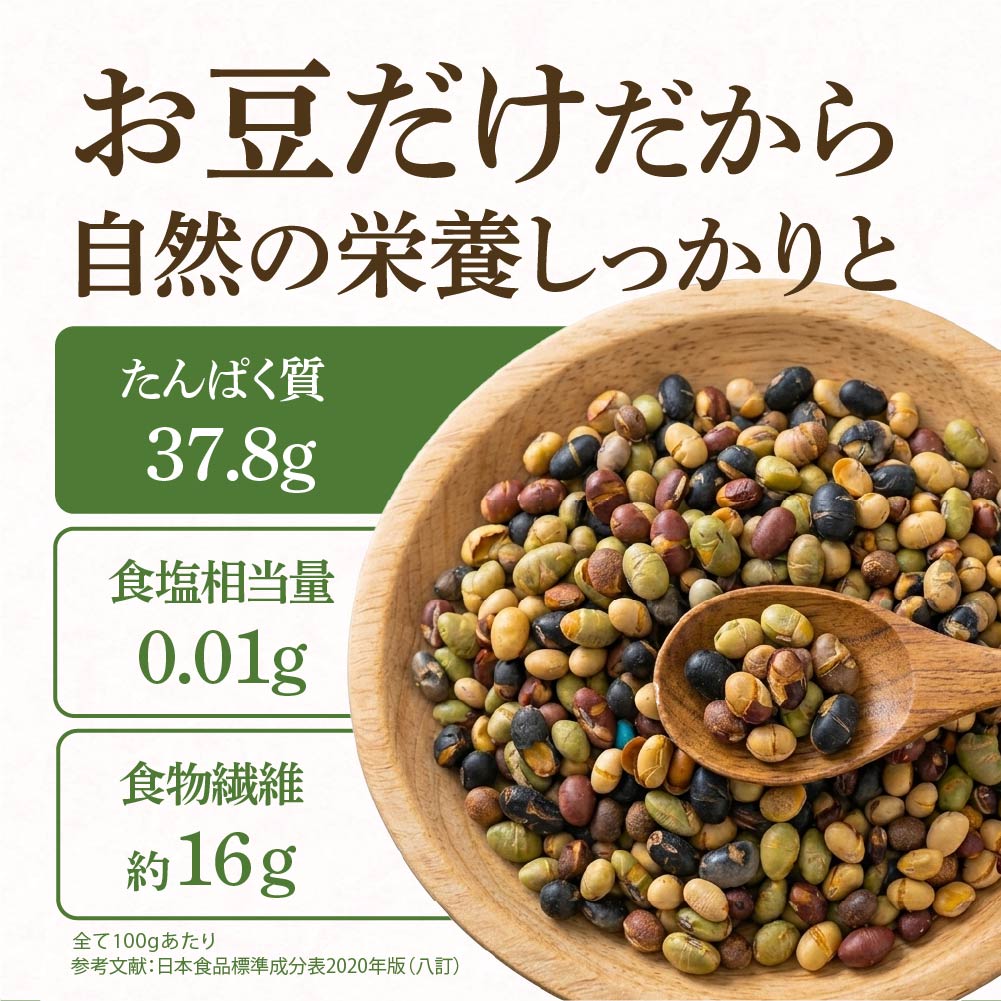 北海道9種の焙煎豆 300g | パクパク食べられるお手軽無添加ヘルシーなミックス煎り豆 ポスト投函