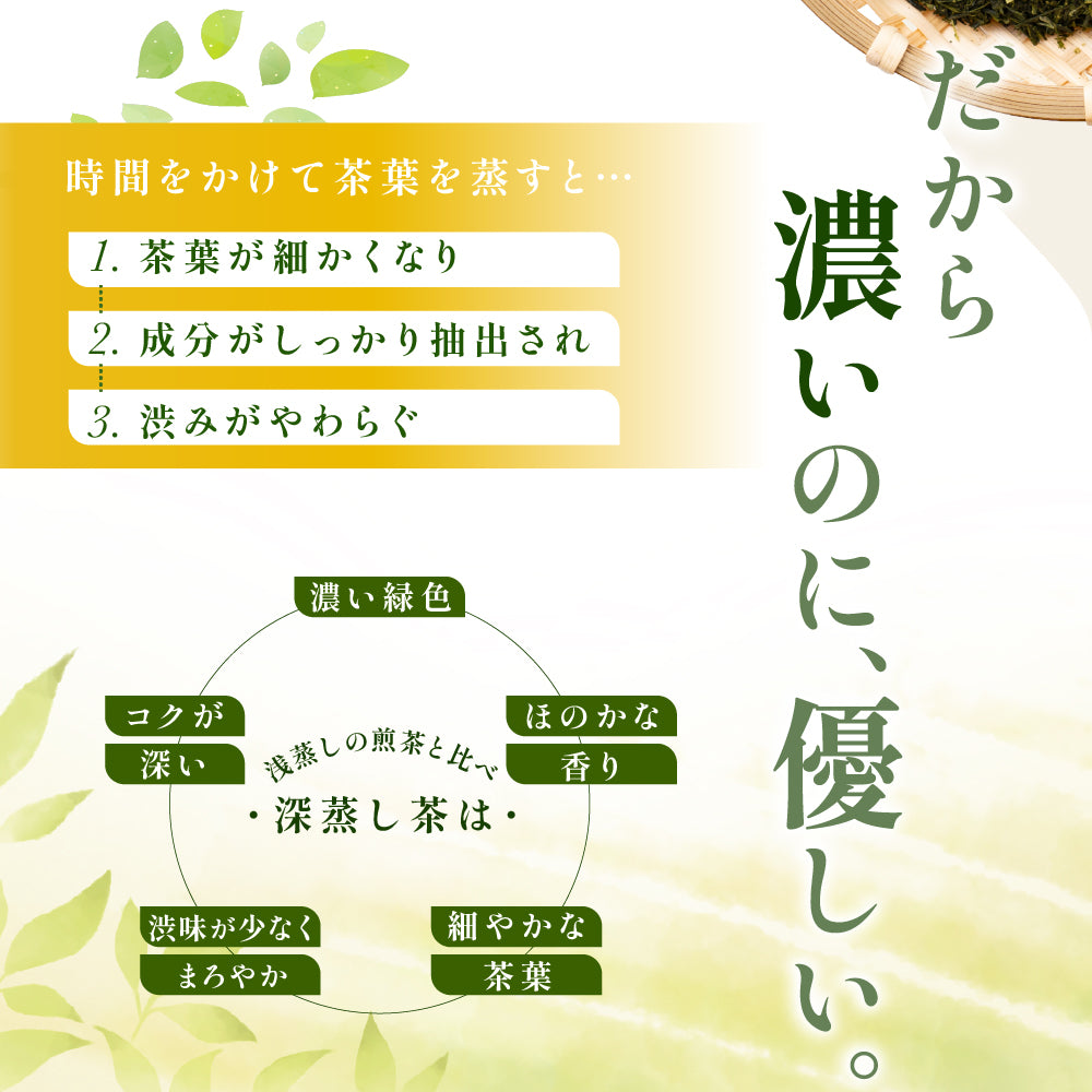 アウトレット 大特価 深蒸し茶 濃くてまろやか 【内容量が選べる80g～400g】 国産 茶葉 お茶 緑茶 静岡茶 カテキン 濃い味 渋み控えめ 送料無料