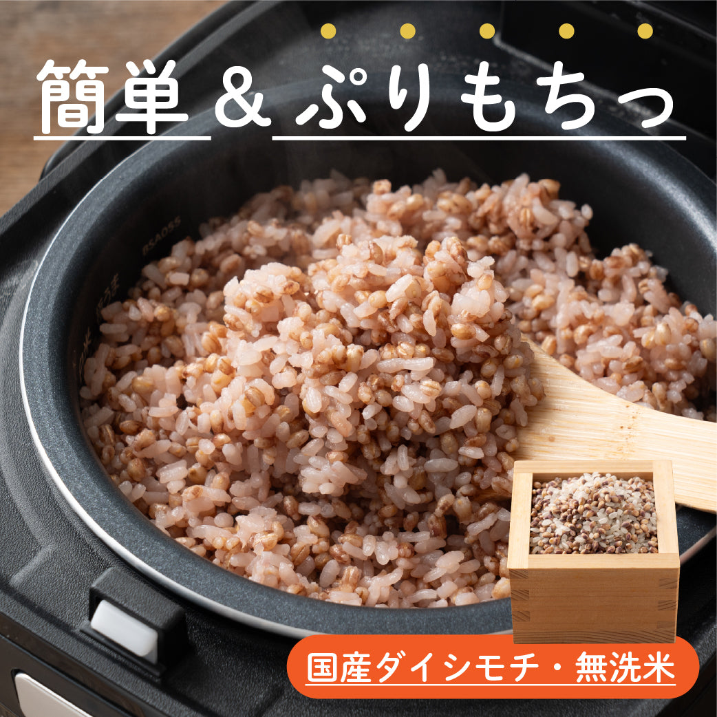 【無洗米入り雑穀】 雑穀 雑穀米 国産 ダイシモチ もち麦ごはん 4kg(2kg×2袋) 送料無料 水溶性食物繊維 βグルカン豊富 研がずに炊ける 初めての方おすすめ 当店のイチオシ 健康 美容 栄養