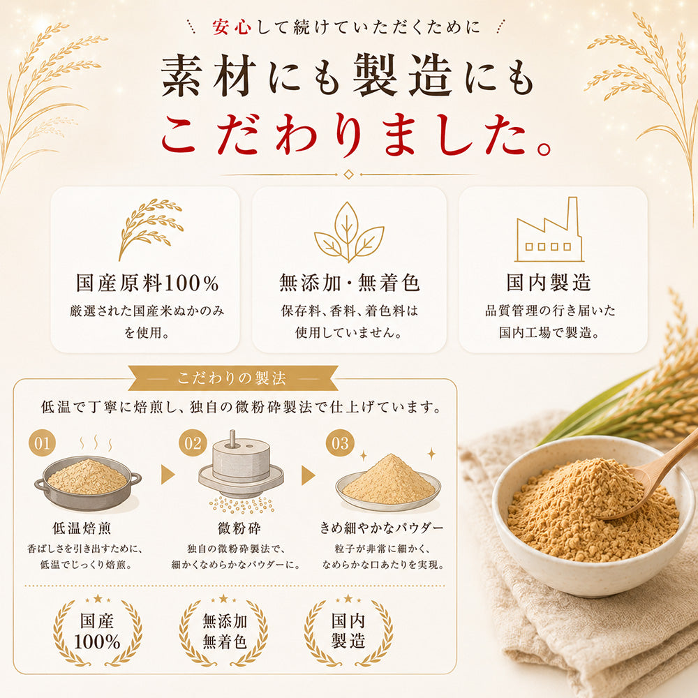 話題沸騰中 そのまま食べれる 国産 [サイズが選べる] 米ぬかパウダー ダイエット 粉末 パウダー 無添加 無着色 微粒子 国産原料 殺菌処理済 国内製造 雑穀米本舗