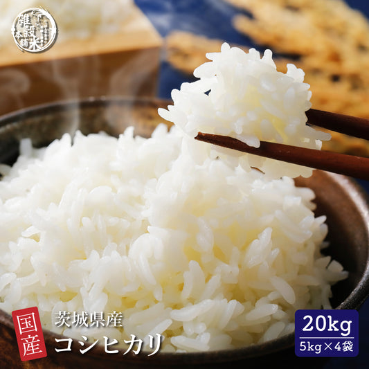 【白米】 茨城県産 コシヒカリ 20kg(5kg×4袋) こしひかり 令和6年産 単一原料米 白米 精米 精白米 送料無料 精米工場からの直送品